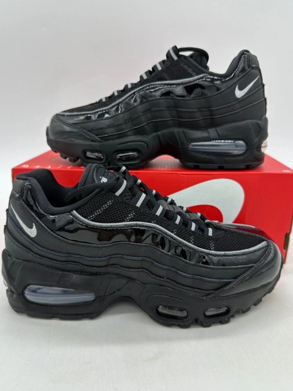 Women's Nike Air Max 95 Big Bubble Shoes - Black/Reflect Silver IB6397-001